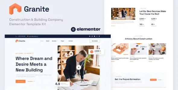 Granite – Construction & Building Company Elementor Template Kit