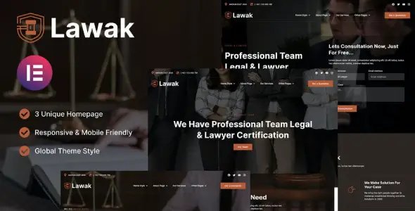 Lawak – Legal & Lawyer Services Elementor Template Kit