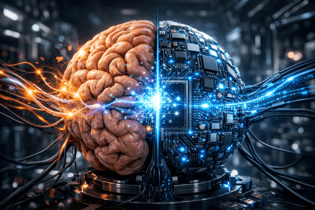 Human-Brain-vs-Artificial-Intelligence4-1024x683 Human Brain vs Artificial Intelligence: क्या मशीनें इंसानों से ज़्यादा सोच सकती हैं?
