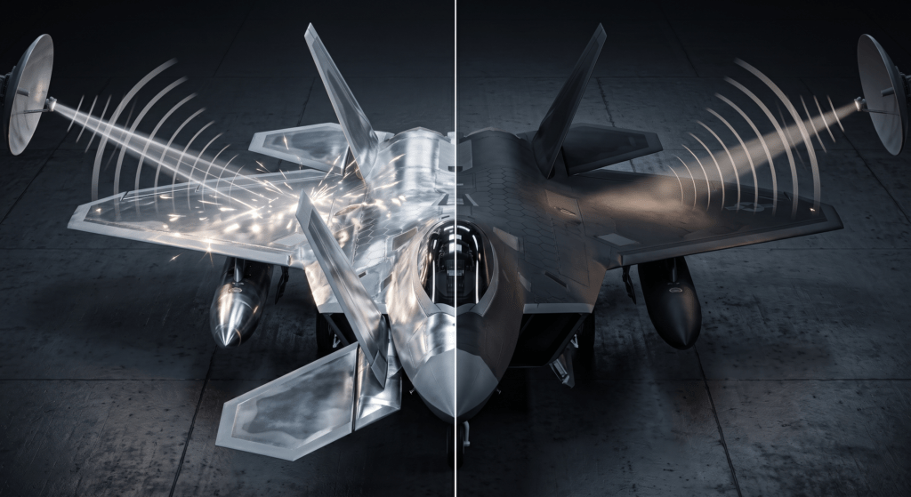 Stealth-Coating_-Before-vs-After-1024x559 Stealth Coating: जब 'पेंट' नहीं, बल्कि भौतिकी आसमान में लड़ती है, रडार को धोखा देने वाली 7 परतों की इंजीनियर्ड स्किन का रहस्य
