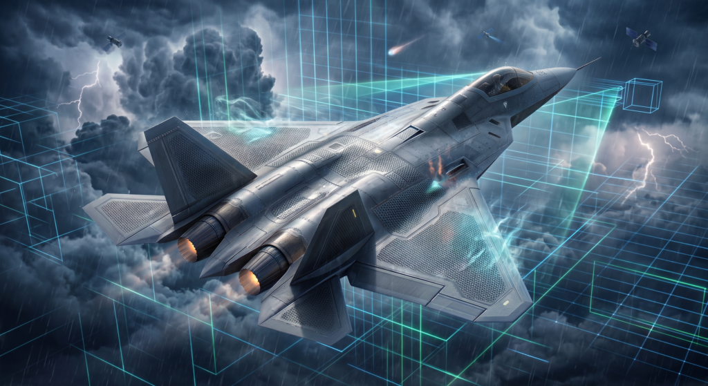 Stealth-Coating_-Radar-Absorption-Concept-1024x559 Stealth Coating: जब 'पेंट' नहीं, बल्कि भौतिकी आसमान में लड़ती है, रडार को धोखा देने वाली 7 परतों की इंजीनियर्ड स्किन का रहस्य