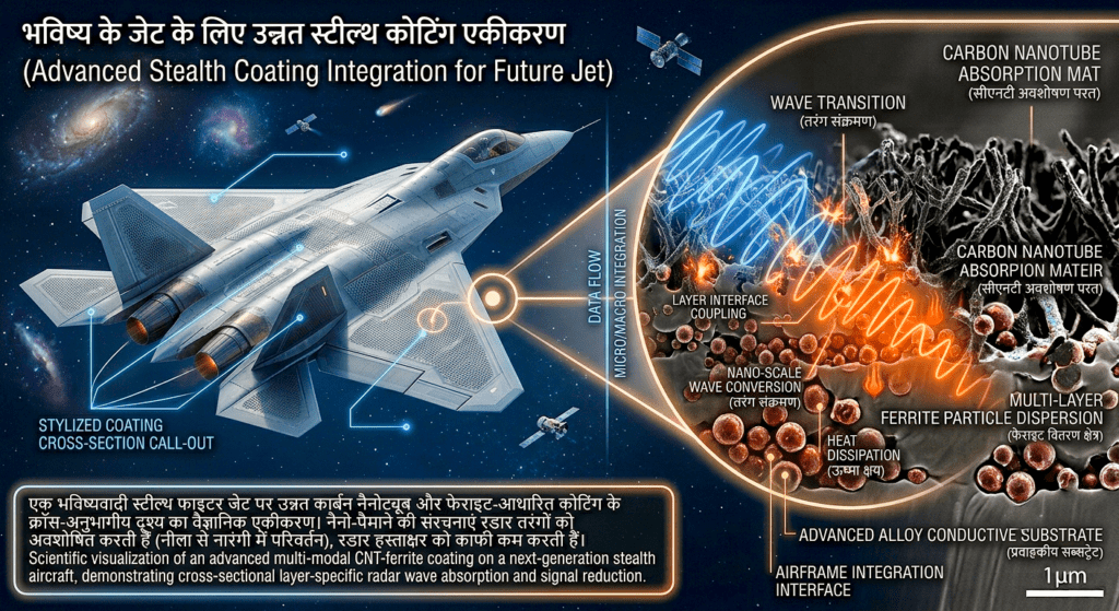 Stealth-Coating_Microscopic-View-1024x559 Stealth Coating: जब 'पेंट' नहीं, बल्कि भौतिकी आसमान में लड़ती है, रडार को धोखा देने वाली 7 परतों की इंजीनियर्ड स्किन का रहस्य