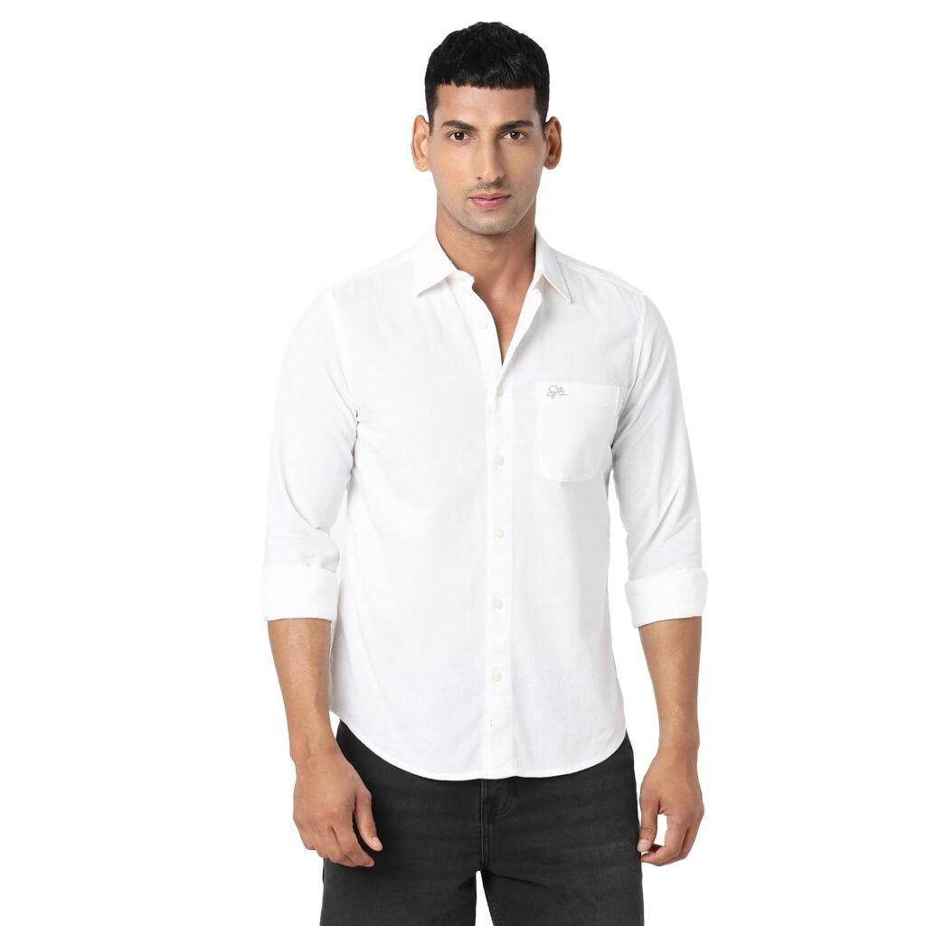 Spykar Men’s Regular Fit Full Sleeve Cotton Solid Casual Shirts Spykar Men’s Regular Fit Full Sleeve Cotton Solid Casual Shirts