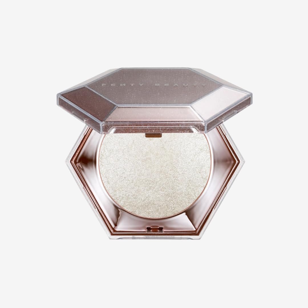 Fenty Beauty Diamond Bomb Highlighter, Pearlescent White, Compact Powder, Luminous Finish