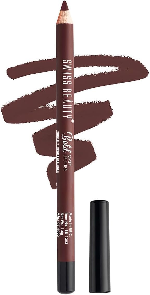 Swiss Beauty Bold Matt Lip Liner | Long-lasting |Matte Finish | Non-drying | Shade-12, 1.6gm Swiss Beauty Bold Matt Lip Liner | Long-lasting |Matte Finish | Non-drying | Shade-12, 1.6gm