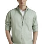 Louis Philippe Men’s Cotton Slim Fit Over Dyed Color Depth Comfortable and Durable Soft Handfeel Full Sleeve Solid Casual Shirt