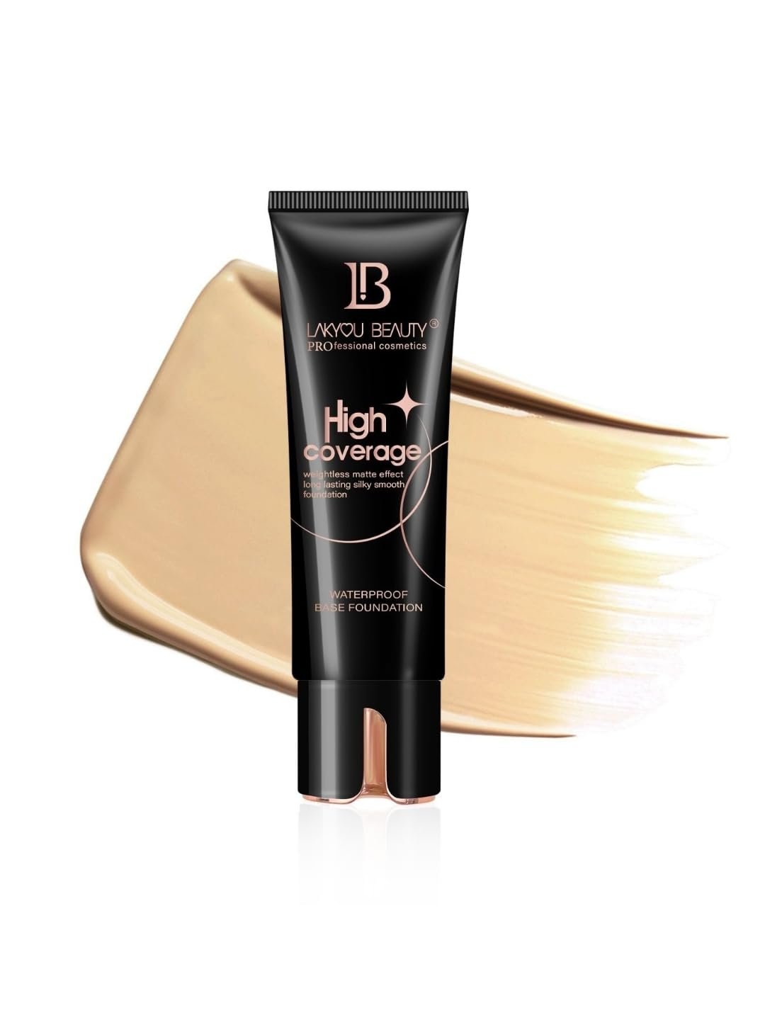 Lakyou Beauty High Coverage Foundation | 80ml | Full Coverage Liquid Foundation Makeup | Lightweight, Long-Lasting Matte Finish | All Skin Types | (Natural Beige 03)