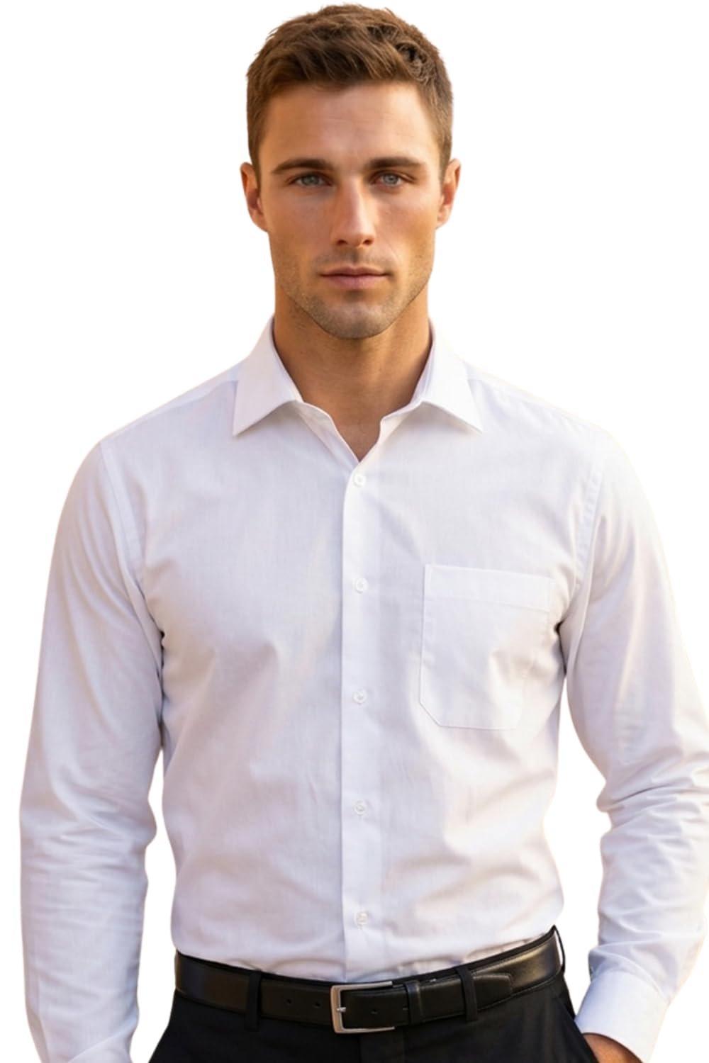 Louis Philippe Men’s Regular Fit Easy to Iron Everyday wear Premium Cotton Full Sleeve Solid Formal Shirt