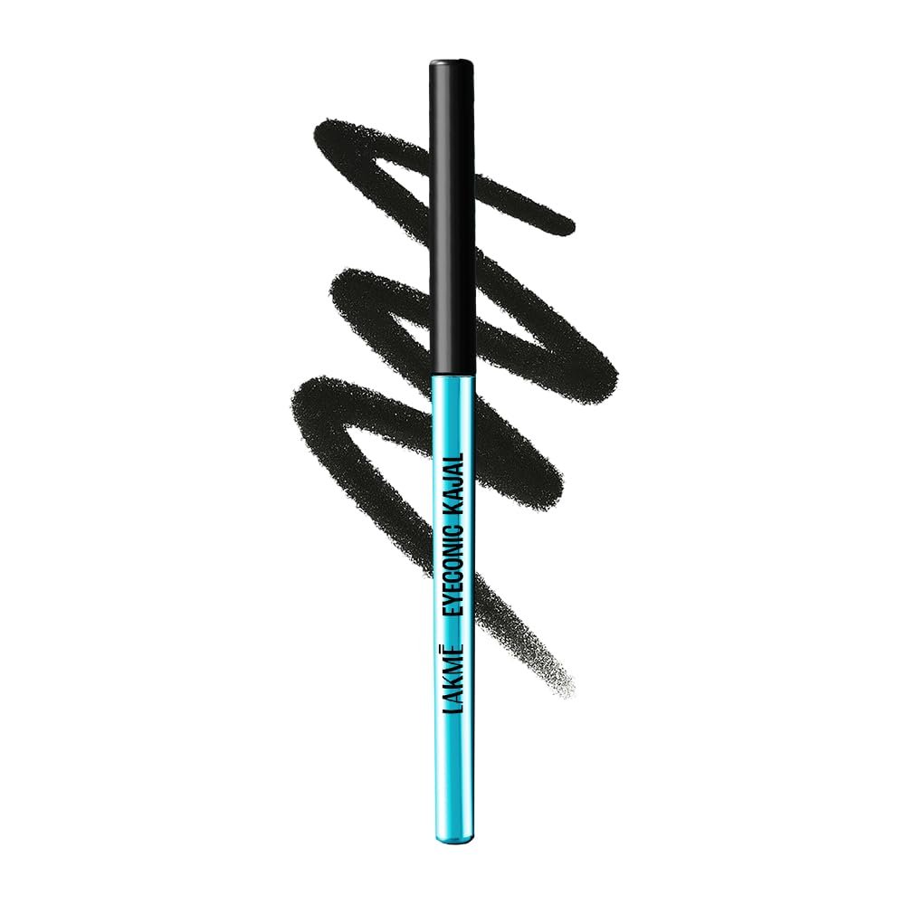 Lakme 9-5 Eyeconic Kajal, Deep Black, Smudgeproof and Waterproof that lasts upto 24H, for 2x dark pigment, 0.35g Lakme 9-5 Eyeconic Kajal, Deep Black, Smudgeproof and Waterproof that lasts upto 24H, for 2x dark pigment, 0.35g