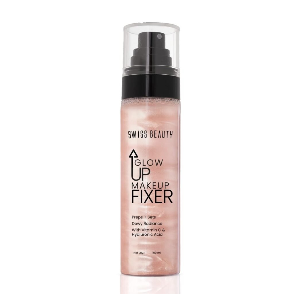 Swiss Beauty Glow Up Makeup Fixer | Preps + Sets | Dewy Radiance | For Face & Body | With Vitamin C & Hyaluronic Acid | 100ml Swiss Beauty Glow Up Makeup Fixer | Preps + Sets | Dewy Radiance | For Face & Body | With Vitamin C & Hyaluronic Acid | 100ml