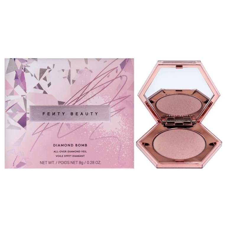 Fenty Beauty Diamond Bomb All-Over Diamond Veil, Highlighter Compact with Mirror, 8g