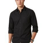Peter England Men’s Slim Fit Full Sleeve Cotton Solid Casual Shirt with Pocket