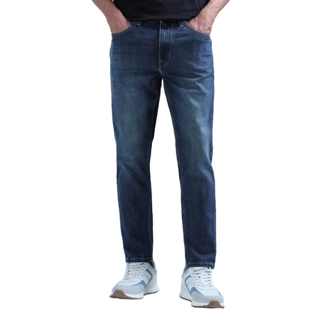 Flying Machine Men’s Relaxed Tapered Fit Jeans| Solid | Mid Rise | Stretchable | Jeans for Man Flying Machine Men’s Relaxed Tapered Fit Jeans| Solid | Mid Rise | Stretchable | Jeans for Man