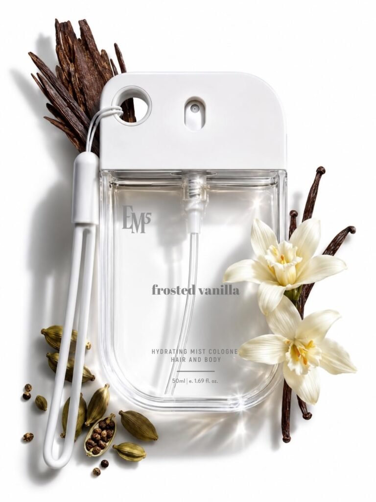 EM5 Frosted Vanilla Hair & Body Mist | Woody Vanilla | Hydrating | 50ml EM5 Frosted Vanilla Hair & Body Mist | Woody Vanilla | Hydrating | 50ml