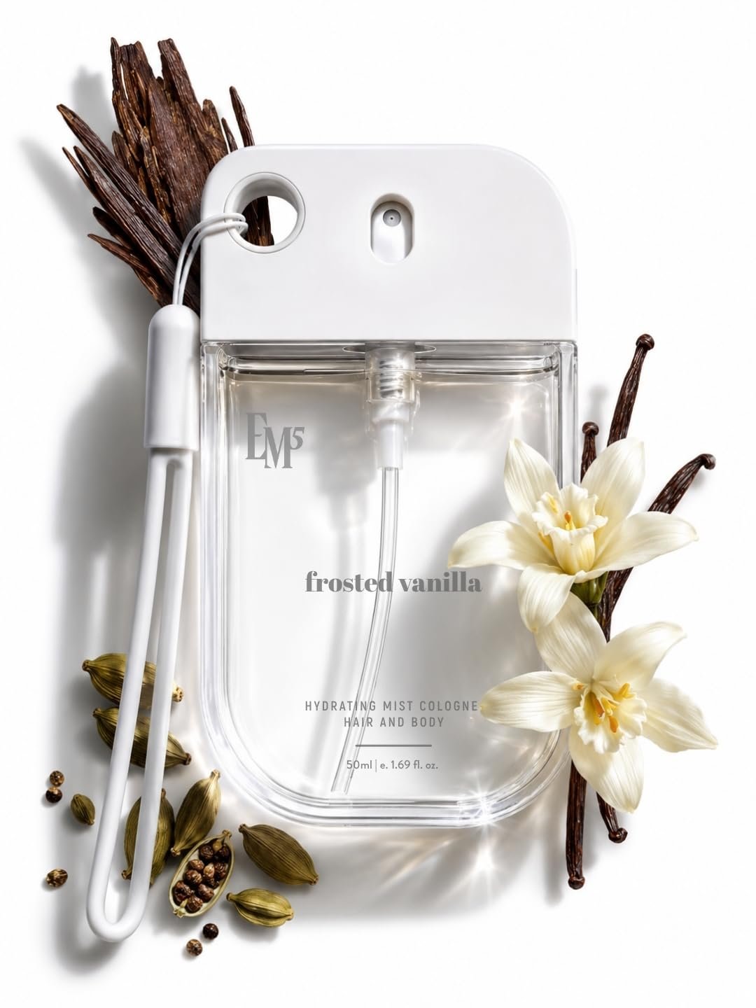 EM5 Frosted Vanilla Hair & Body Mist | Woody Vanilla | Hydrating | 50ml