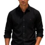 Louis Philippe Men’s Cotton Slim Fit Over Dyed Color Depth Comfortable and Durable Soft Handfeel Full Sleeve Solid Casual Shirt