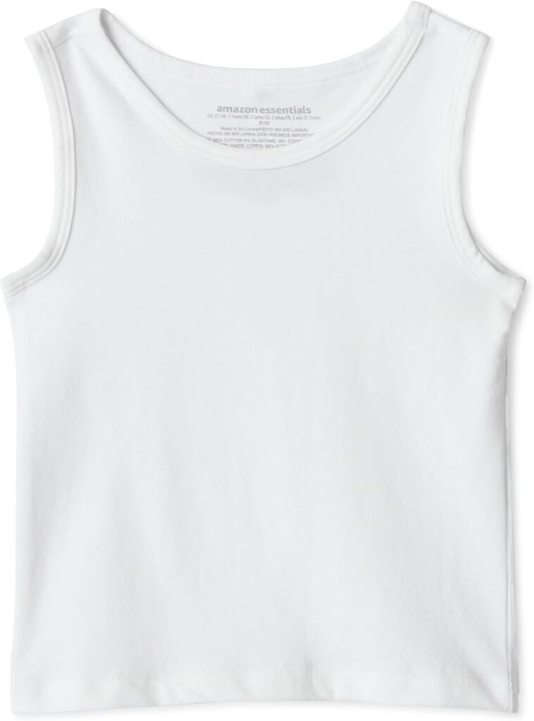 Amazon Essentials Boys’ Cotton Jersey Tank Top Undershirt, Pack of 5