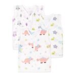 Kidbea Muslin Cotton Baby Jabla Vest | Cute Printed V-Neck, Sleeveless Innerwear for Newborns & Infants
