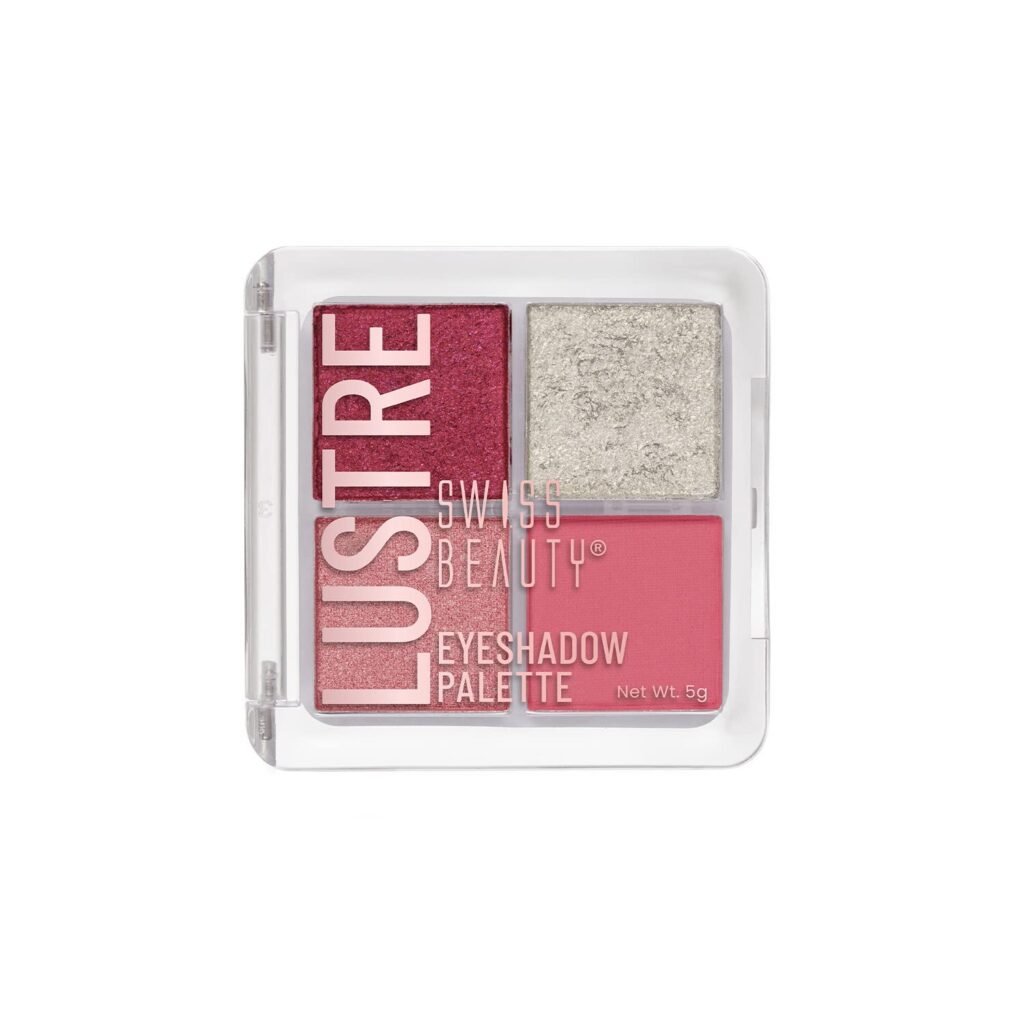 Swiss Beauty Lustre Eyeshadow Palette | 4 Highly Pigmented Shades in Matte & Shine |Long-Lasting | All Skin Types | Shade- Rose n Petals, 5gm Swiss Beauty Lustre Eyeshadow Palette | 4 Highly Pigmented Shades in Matte & Shine |Long-Lasting | All Skin Types | Shade- Rose n Petals, 5gm