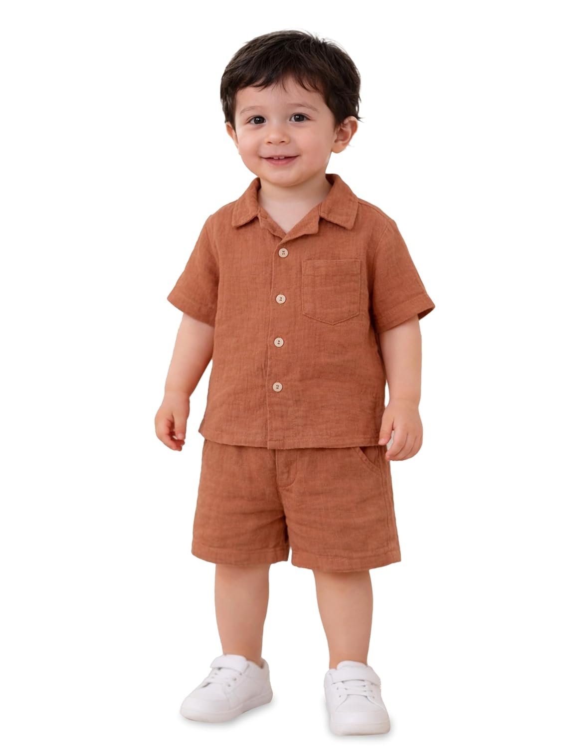 Kidbea Organic Cotton Shirt & Pant Co-ord Set for Kids | Elegant & Comfortable Summer Wear | Stylish Half Sleeve Shirt with Bow & Comfy Shorts
