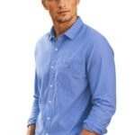 Louis Philippe Men’s Cotton Slim Fit Textured Fabric Soft Handfeel Full Sleeve Casual Shirt