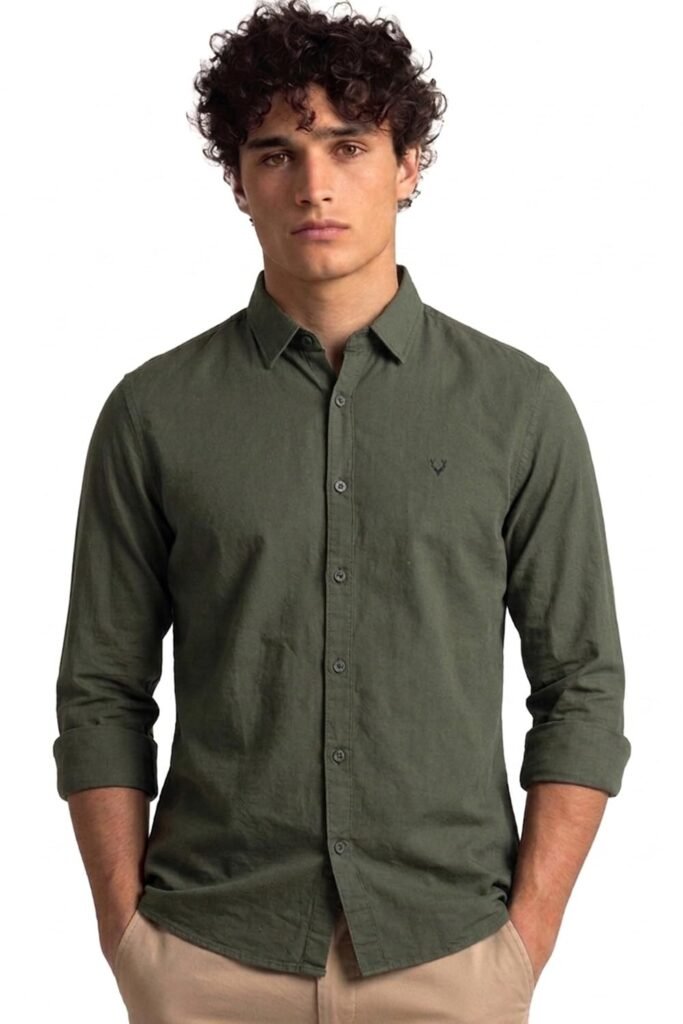 Allen Solly Mens Cotton Casual Shirt | Regular Collar | Soft Breathable Fabric | Everyday Smart Casual Wear Allen Solly Mens Cotton Casual Shirt | Regular Collar | Soft Breathable Fabric | Everyday Smart Casual Wear