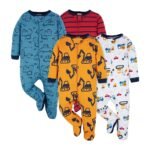 ONESIES Brand Baby Boys Sleepers 4-Pack Footies and Toddler Set