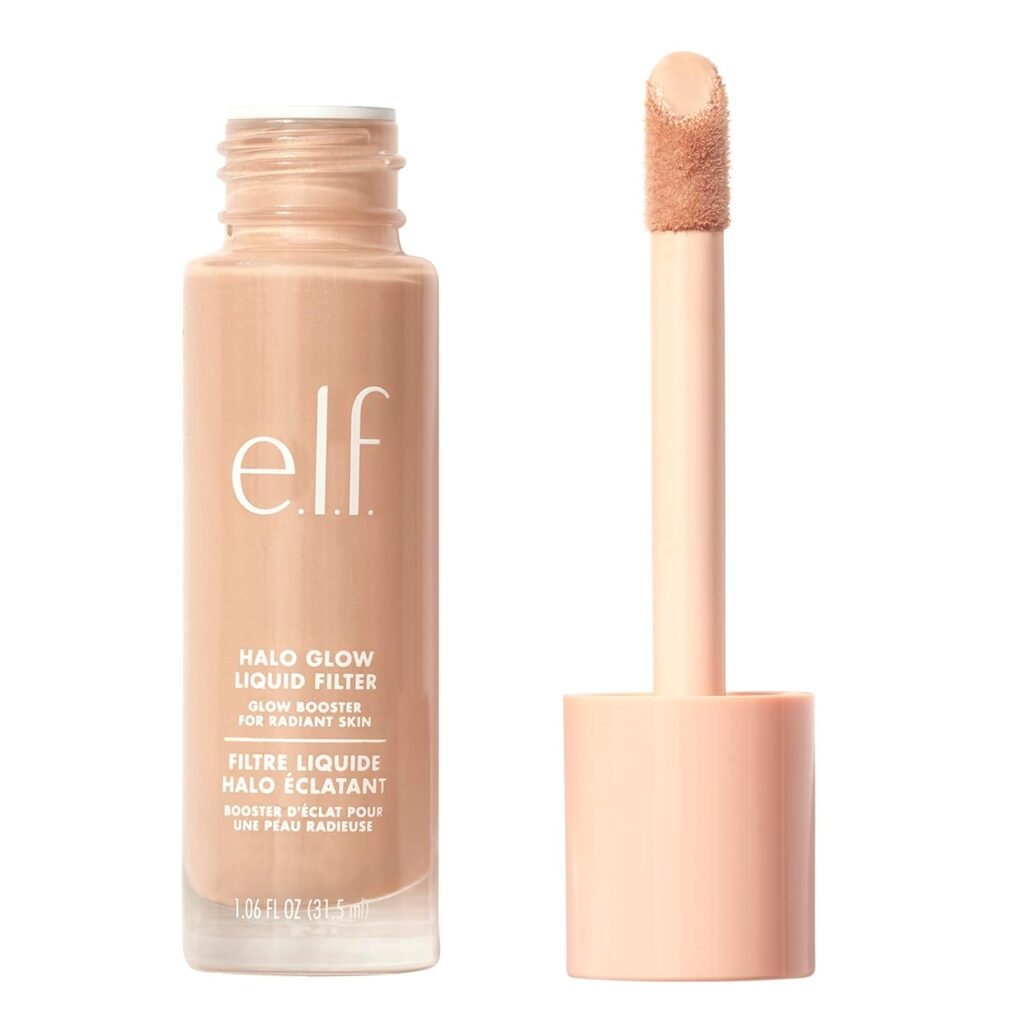 e.l.f. Halo Glow Liquid Filter,Complexion Booster For A Glowing,Soft-Focus Look,Infused With Hyaluronic Acid,Vegan & Cruelty-Free,4 Medium,All e.l.f. Halo Glow Liquid Filter,Complexion Booster For A Glowing,Soft-Focus Look,Infused With Hyaluronic Acid,Vegan & Cruelty-Free,4 Medium,All