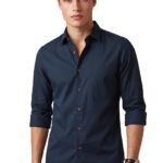 Peter England Men’s Slim Fit Full Sleeve Casual Shirt in Twill Weave Cotton