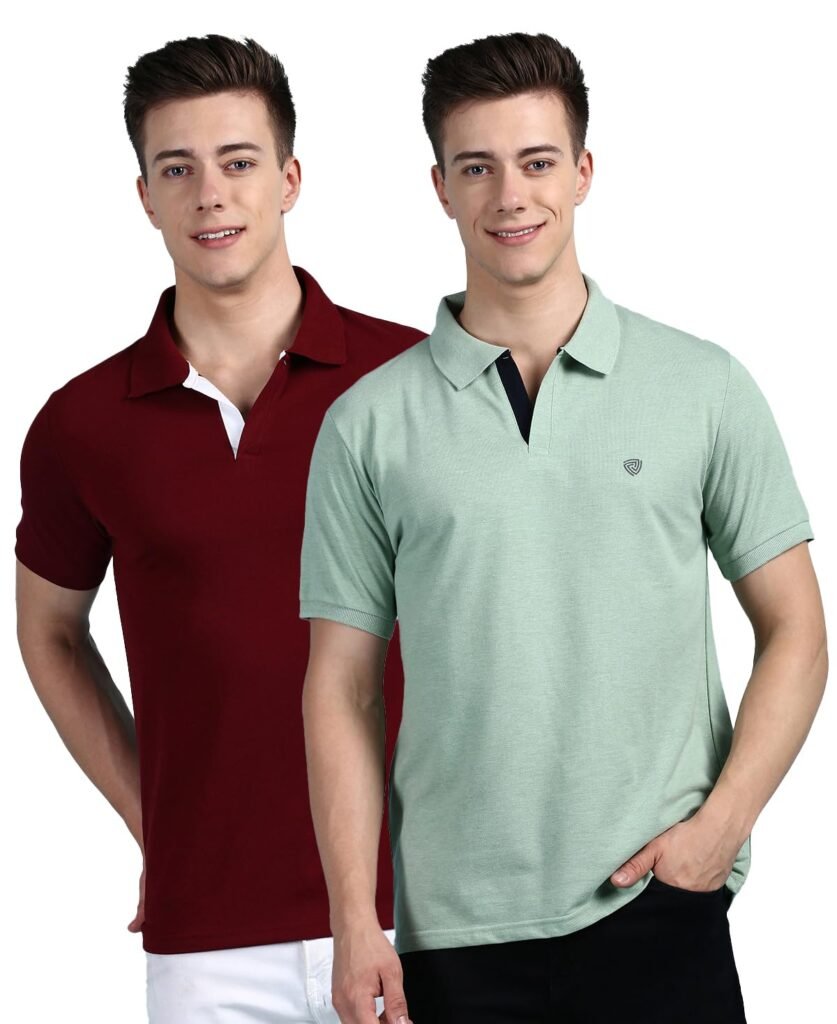 Lux Cozi Men Cotton Solid Regular Fit Polo Shirt