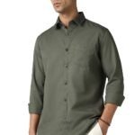 Van Heusen Solid Casual Shirt for Men| Premium Cotton| Full Sleeves| Regular Fit |Breathable Fabric |