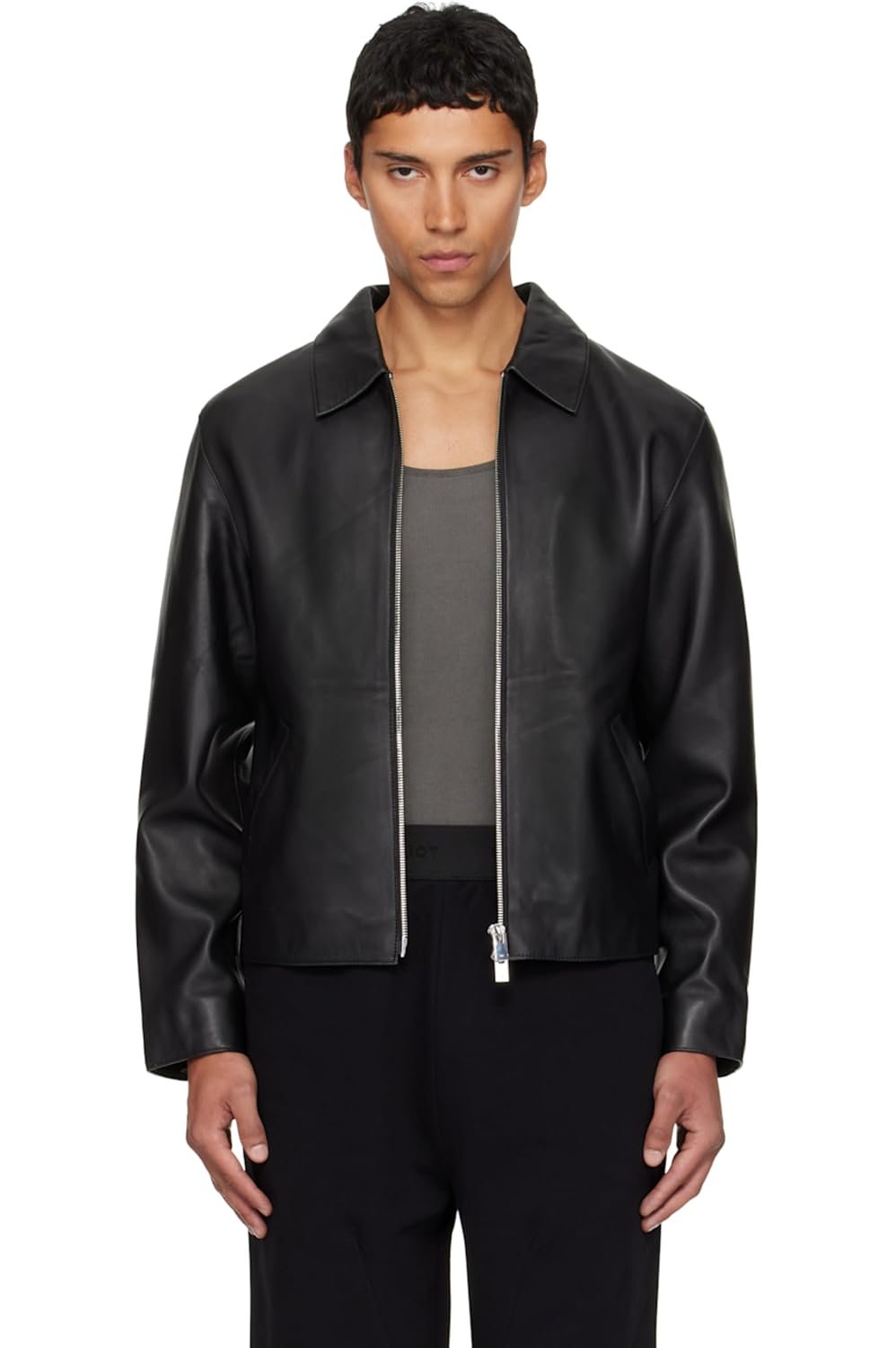 EXOTIX Faux Leather Oversized Coach Jacket | Stylish Polo Collar Winter Travel | Classic Design For Men & Women | Plain Racing Sports Bomber Jacket With Pocket (Black)