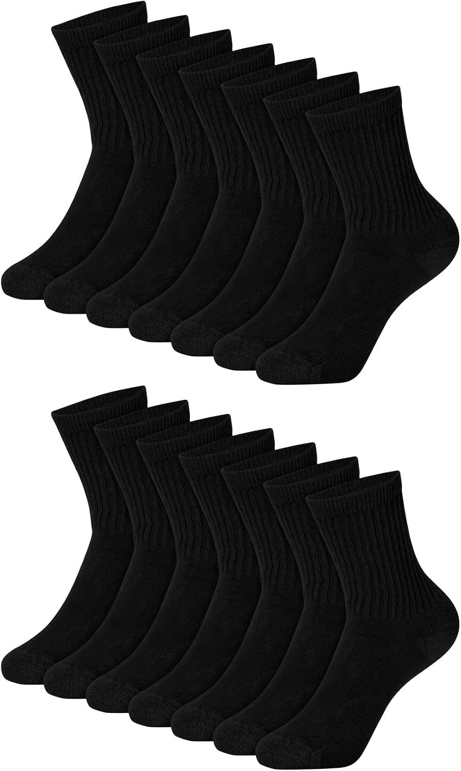 Hanes Boys’ Socks Pack, Double Tough Moisture Wicking Ankle, Crew, No Show Socks, 12 & 14 Pair Packs
