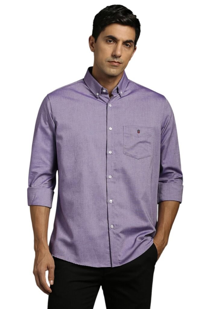 Louis Philippe Men’s Slim Fit Signature Oxford Easy Care, Natural Stretch Full Sleeve Solid Casual Shirt, Cotton Louis Philippe Men’s Slim Fit Signature Oxford Easy Care, Natural Stretch Full Sleeve Solid Casual Shirt, Cotton