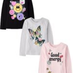 The Children’s Place girls Assorted Everyday Long Sleeve Graphic T-shirts
