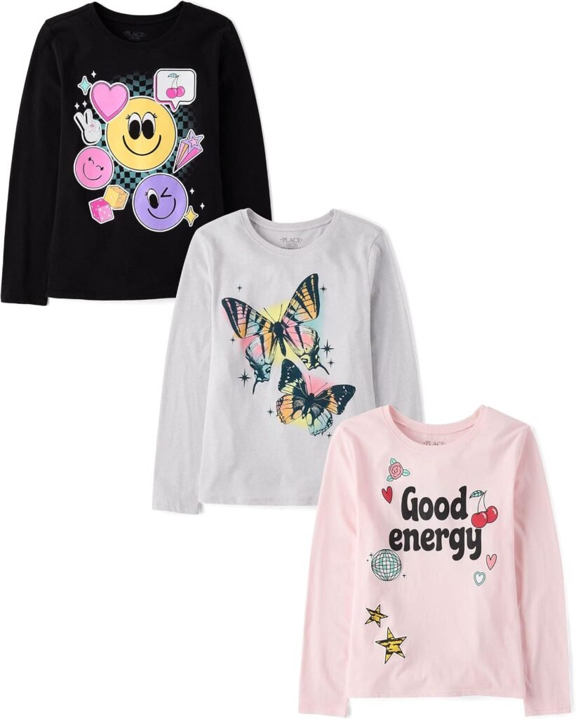 The Children’s Place girls Assorted Everyday Long Sleeve Graphic T-shirts The Children’s Place girls Assorted Everyday Long Sleeve Graphic T-shirts
