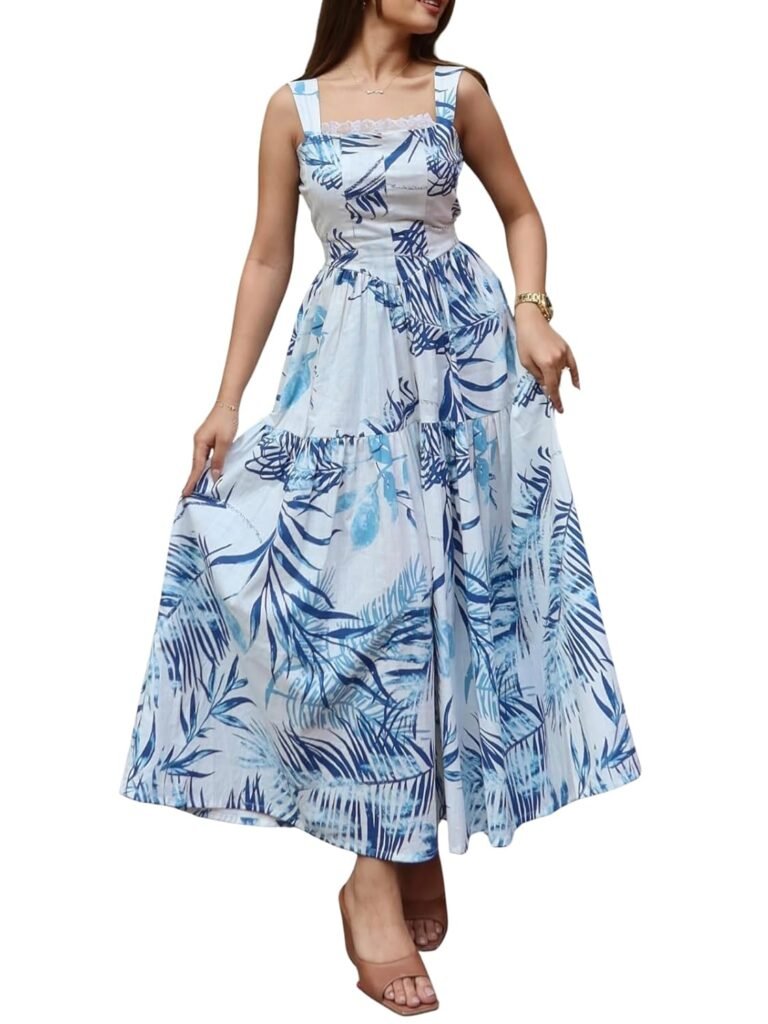 GRECIILOOKS Maxi Dress for Women | Long One Piece Outfit | Casual Western and Stylish Party Outfit | Trendy Summer Fashion for Womens