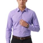 Peter England Men’s Everday Regular Fit Solid Shirt | Cotton Rich | 5-Pin Pocketing