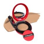 Colors Queen Red Cushion Foundation | Ultra-Light Weight Formula | Satin Glow Finish with Full Coverage | Nourishing & Hydrating | 72 Hours Long Lasting Cushion Foundation for Women | Suitable for All Skin (02 – Natural Beige, 18g)
