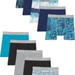 Hanes Boys’ Boxer Briefs, Moisture-wicking Underwear for Boys & Toddlers, Assorted, 10 Or 12 Pack
