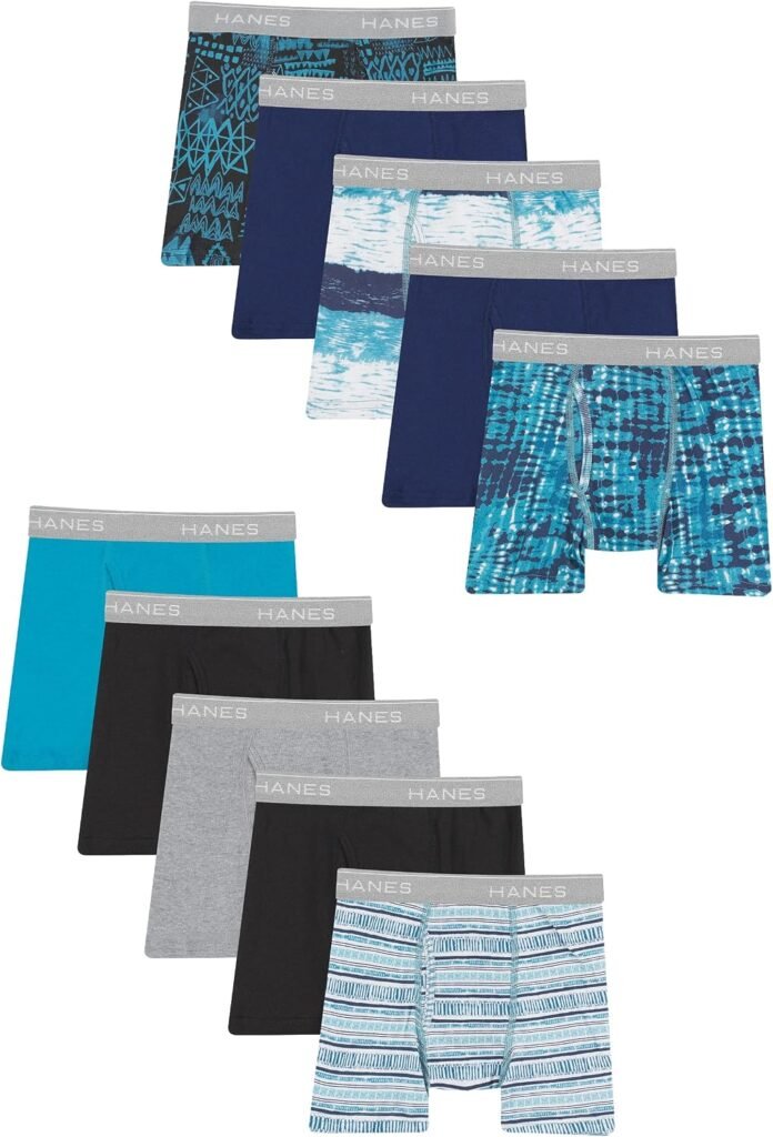 Hanes Boys’ Boxer Briefs, Moisture-wicking Underwear for Boys & Toddlers, Assorted, 10 Or 12 Pack Hanes Boys’ Boxer Briefs, Moisture-wicking Underwear for Boys & Toddlers, Assorted, 10 Or 12 Pack