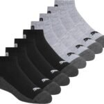 PUMA Boys’ 8-pack Quarter Crew Socks, Everyday Wear for Kids, Extra Cushion & Arch Support