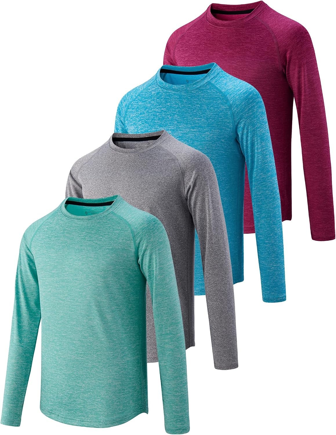 Liberty Imports 4 Pack Youth Boys Long Sleeve Shirts with Thumb Holes