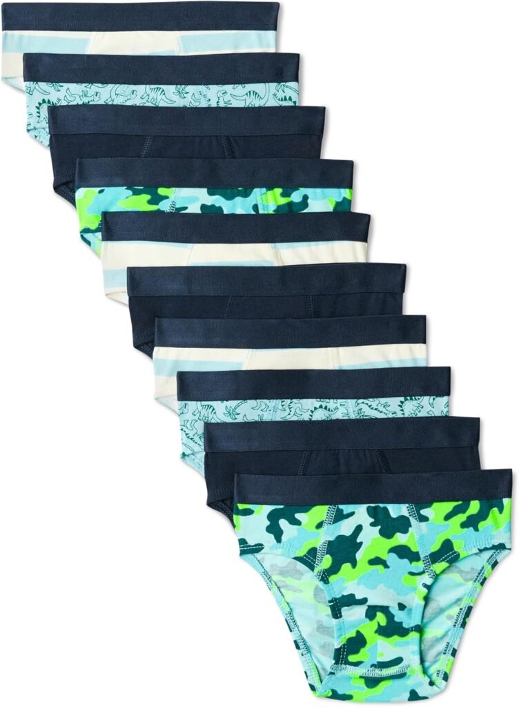 Amazon Essentials Boys’ Cotton Jersey Brief Underwear, Pack of 10 Amazon Essentials Boys’ Cotton Jersey Brief Underwear, Pack of 10