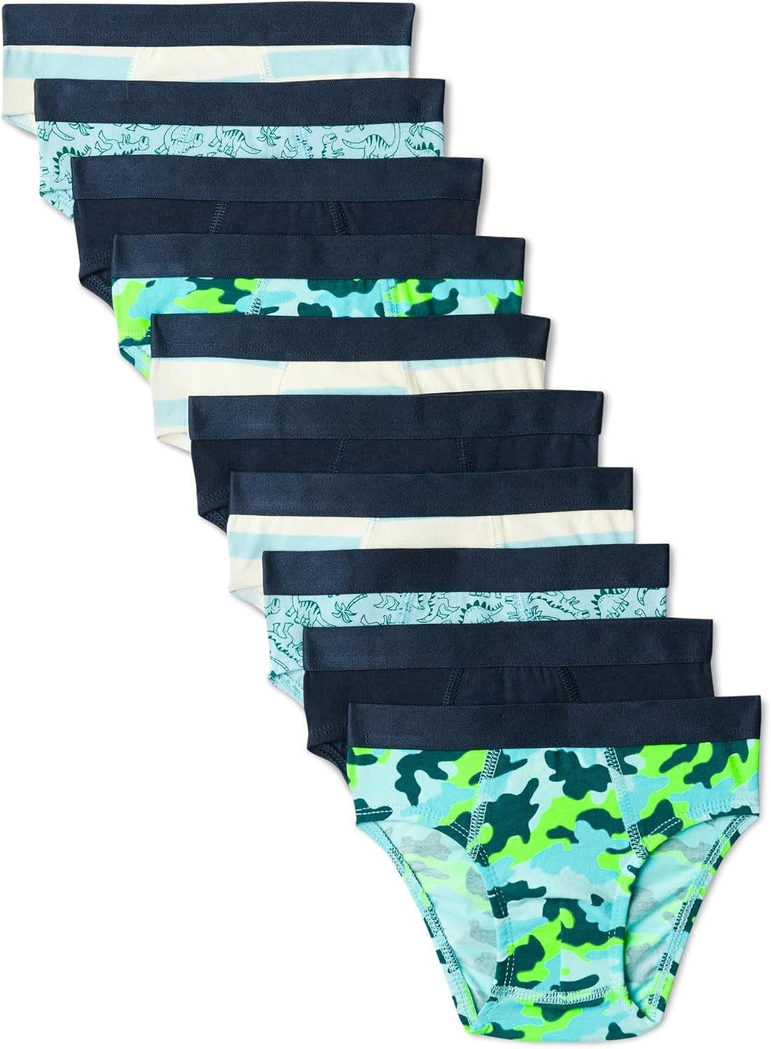 Amazon Essentials Boys’ Cotton Jersey Brief Underwear, Pack of 10