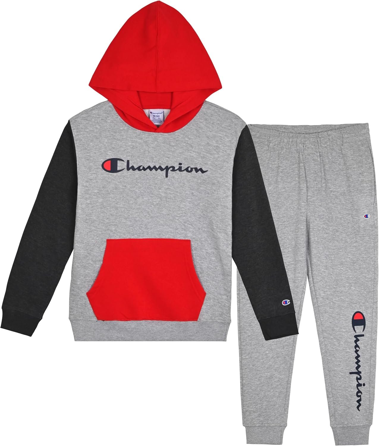 Champion Boys Jogger Set Fleece Hoodie and Sweatpants Tracksuit