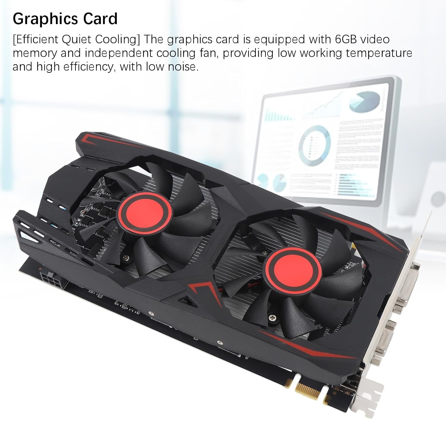 1790848666_569_Zunate-6GB-GDDR5-Graphics-Card-with-Dual-Fan-Cooling-PCI Zunate 6GB GDDR5 Graphics Card with Dual Fan Cooling, PCI Express 2.0 16X Gaming Video Card, 192Bit, HD Multimedia Interface, DVI VGA Ports, for PC and Linux
