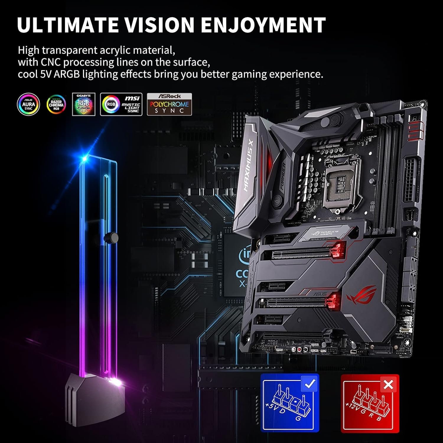 1790884892_340_Amazon-Basics-5V-Addressable-RGB-Graphics-Card-GPU-Brace-Support Amazon Basics 5V Addressable RGB Graphics Card GPU Brace Support Video Card Sag Holder,Built-in 5V ARGB Lamp,Adjustable Height Support