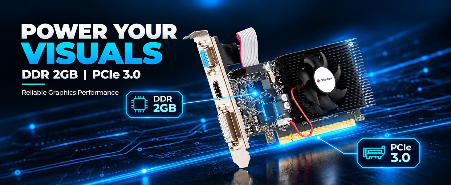 1790986590_819_Consistent-610-Graphics-Card-2GB-DDR3-64-bit-2GB-PCI-Express-pci_e Consistent 610 Graphics Card 2GB DDR3 64-bit, 2GB PCI-Express pci_e ddr3_sdram Graphics Card with 3 Year Replacement Warranty