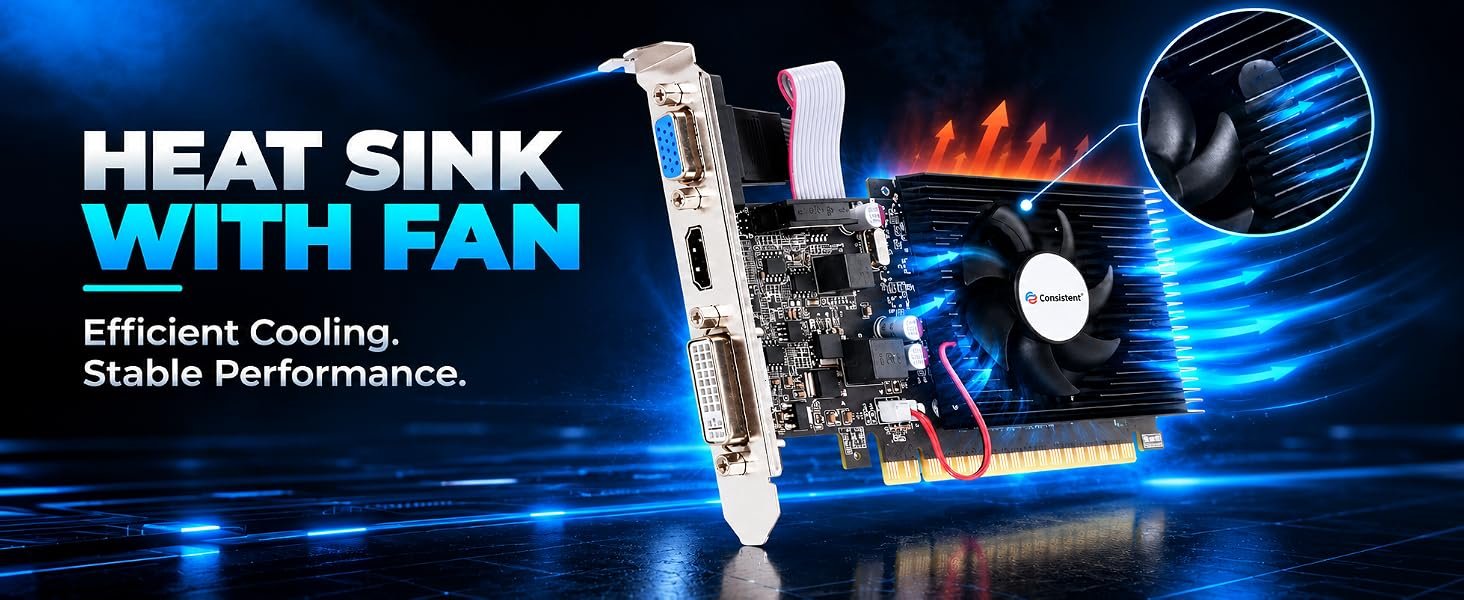1790986591_701_Consistent-610-Graphics-Card-2GB-DDR3-64-bit-2GB-PCI-Express-pci_e Consistent 610 Graphics Card 2GB DDR3 64-bit, 2GB PCI-Express pci_e ddr3_sdram Graphics Card with 3 Year Replacement Warranty